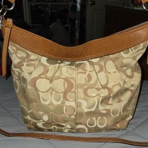 Coach Opt Art Pleated Signature Canvas Hobo bag No Call Outs